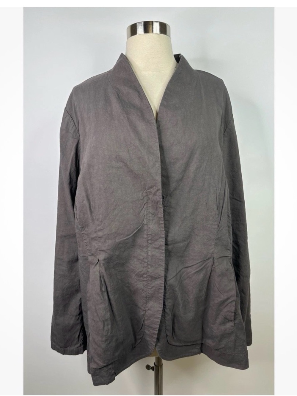 Eileen Fisher Long Sleeve Casual Open-Front Linen Summer Jacket